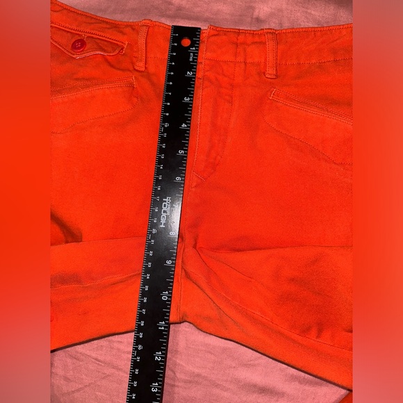 Ralph Lauren Sport 8 Equestrian Riding Pants Ankle Crop Orange Suede Patch - Picture 5 of 9